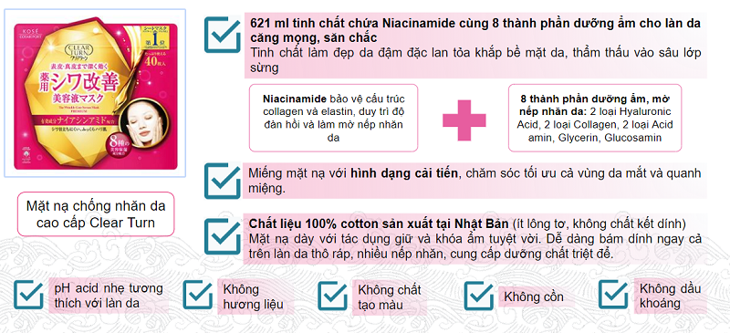 Mặt nạ chống nhăn da cao cấp Clear Turn