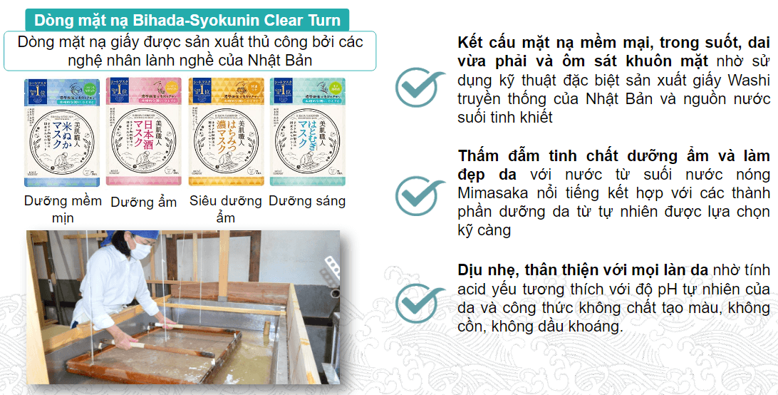 Mặt nạ siêu dưỡng ẩm da chứa chiết xuất mật ong Bihada-Syokunin Clear Turn - 3
