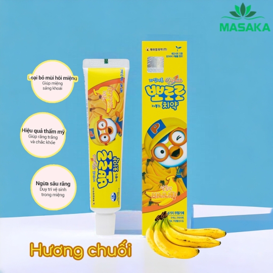 KEM ĐÁNH RĂNG CHO BÉ PORORO TOOTHPASTE VỊ CHUỐI 50G