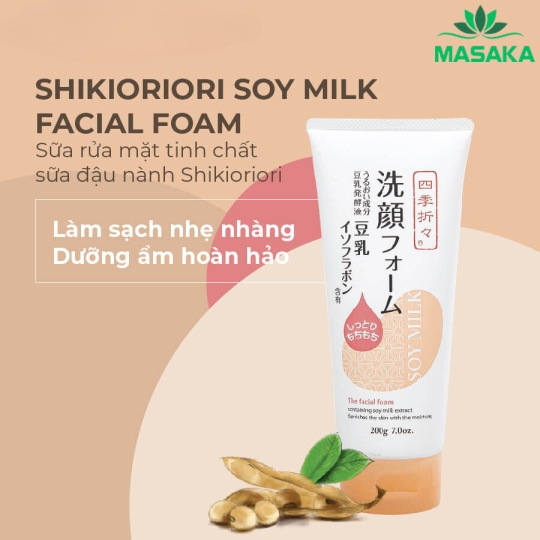 SỮA RỬA MẶT TINH CHẤT SỮA ĐẬU NÀNH SHIKIORIORI (TUÝP 200G)