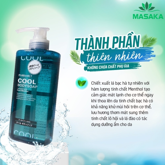 SỮA TẮM BẠC HÀ MÁT LẠNH PHARMAACT (550ML)