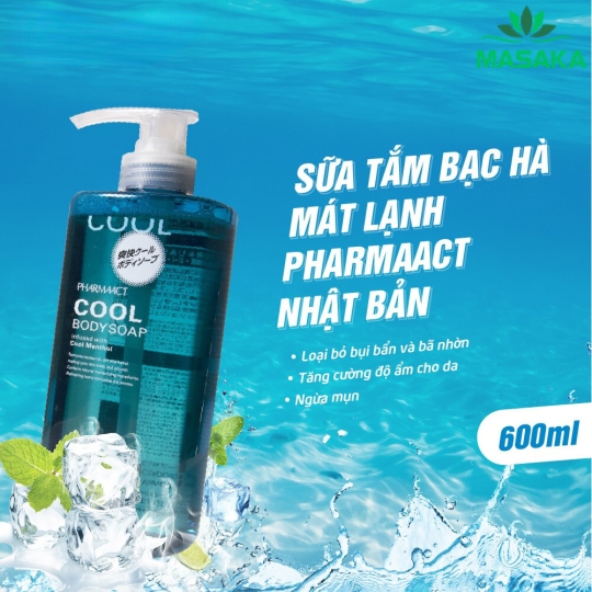SỮA TẮM BẠC HÀ MÁT LẠNH PHARMAACT (550ML)