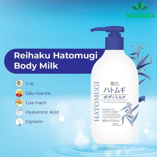 SỮA DƯỠNG THỂ LÀM SÁNG DA BAN ĐÊM HATOMUGI (CHAI 400ML)