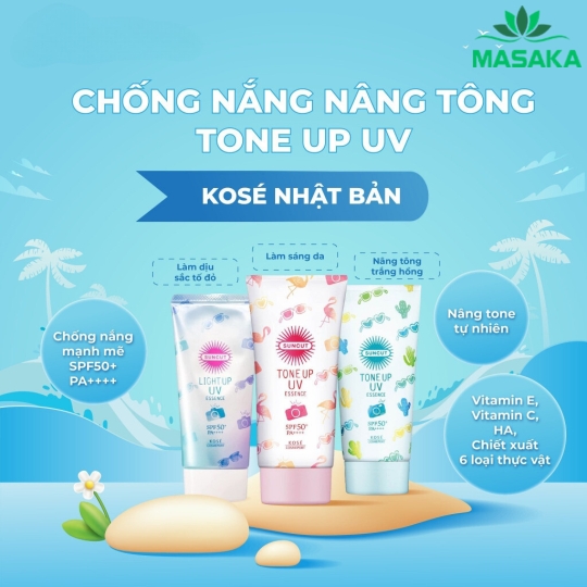 TINH CHẤT CHỐNG NẮNG NÂNG TONE TRẮNG HỒNG TỰ NHIÊN SUNCUT