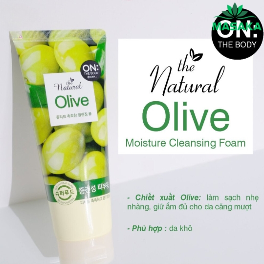 SỮA RỬA MẶT ON THE BODY THE NATURAL OLIVE MOISTURE CLEANSING FOAM