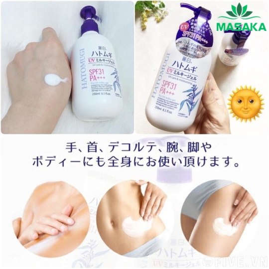 SỮA DƯỠNG THỂ CHỐNG NẮNG, DƯỠNG ẨM VÀ LÀM SÁNG DA HATOMUGI SPF50+ PA++++ (250ML)