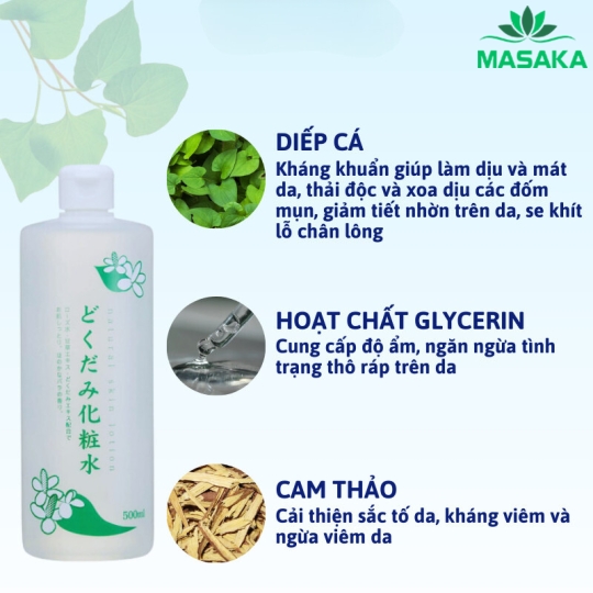 NƯỚC DƯỠNG DA CHIẾT XUẤT DIẾP CÁ DOKUDAMI (CHAI 500ML)