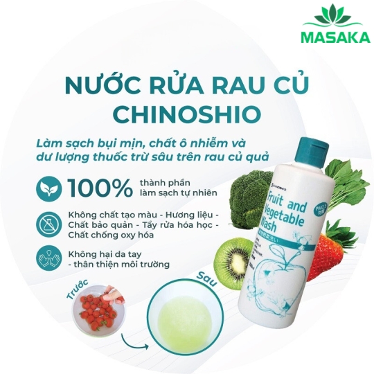 NƯỚC RỬA RAU QUẢ CHINOSHIO (GÓI 10 ML)