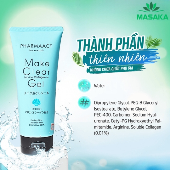 GEL TẨY TRANG, RỬA MẶT PHARMAACT
