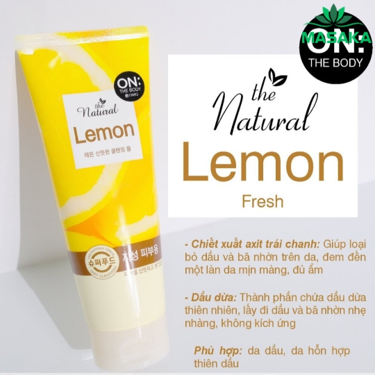 SỮA RỬA MẶT ON THE BODY THE NATURAL LEMON FRESH CLEANSING FOAM