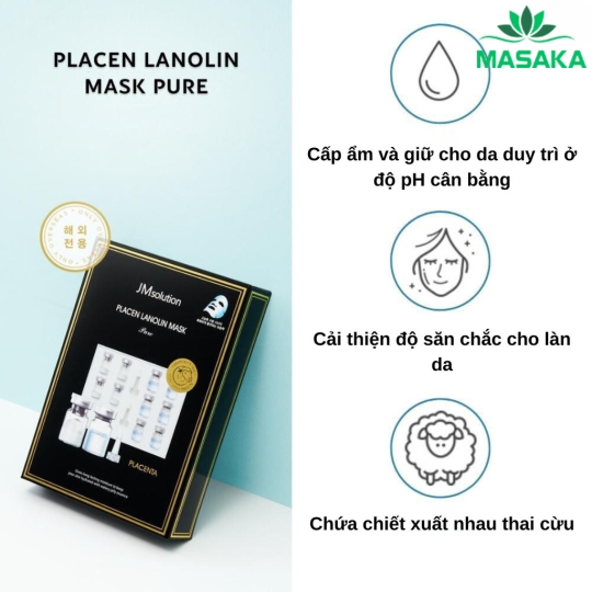 MẶT NẠ JMSOLUTION PLACEN LANOLIN MASK PURE