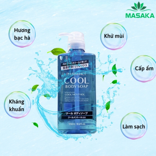 SỮA TẮM BẠC HÀ MÁT LẠNH PHARMAACT (550ML)