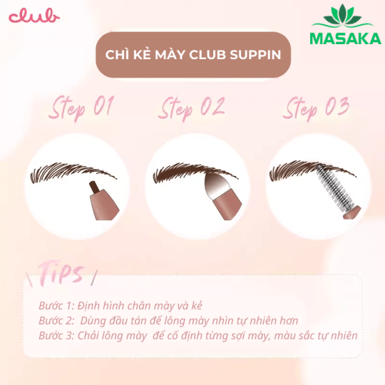 CHÌ KẺ MÀY CLUB SUPPIN MÀU NÂU TỰ NHIÊN