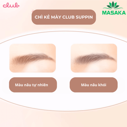CHÌ KẺ MÀY CLUB SUPPIN MÀU NÂU TỰ NHIÊN