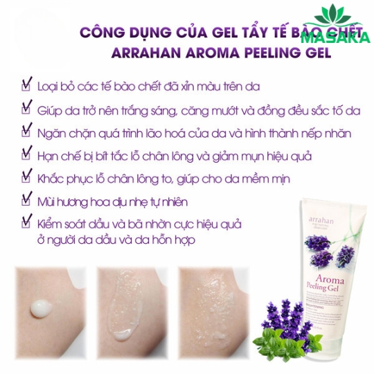 GEL TẨY TẾ BÀO CHẾT ARRAHAN AROMA PEELING GEL 180ML