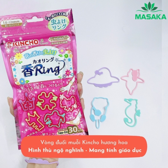 VÒNG ĐEO CHỐNG MUỖI, ĐUỔI CÔN TRÙNG HƯƠNG HOA THIÊN NHIÊN KINCHO NHẬT BẢN