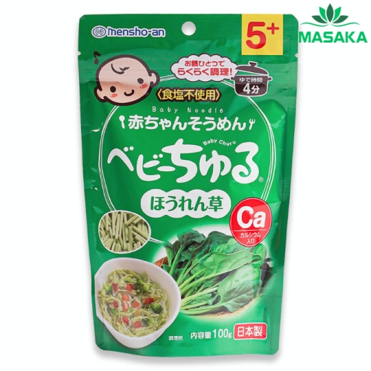 TPBS MÌ SOUMEN TÁCH MUỐI BỔ SUNG CANXI BABY CHURU MEIWA VỊ CẢI BÓ XÔI