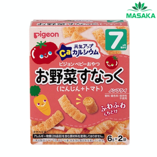 THỰC PHẨM BỔ SUNG BÁNH SNACK QUE TRẺ EM BỔ SUNG CANXI PIGEON VỊ CÀ RỐT VÀ CÀ CHUA