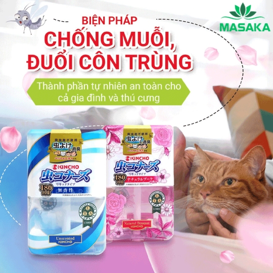 DUNG DỊCH LÀM THƠM PHÒNG VÀ ĐUỔI MUỖI KINCHO 180 NGÀY (HƯƠNG TỰ NHIÊN)