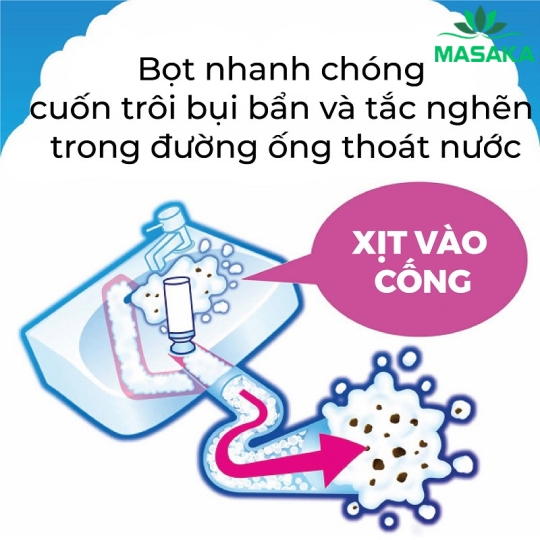 CHAI XỊT TẠO BỌT VỆ SINH ĐƯỜNG ỐNG NƯỚC SINH HOẠT EARTH RAKU HAPI