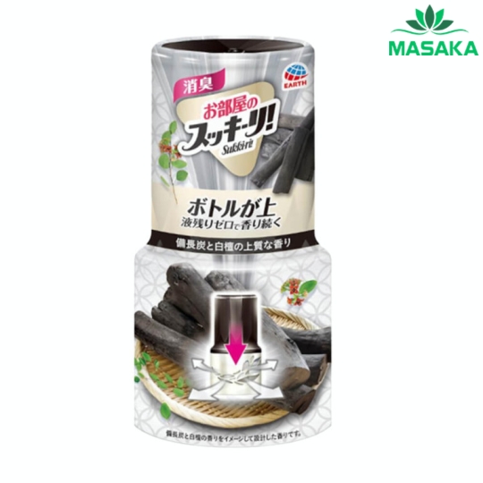 HỘP LÀM THƠM PHÒNG EARTH SUKKI-RI HƯƠNG GỖ ĐÀN HƯƠNG VÀ THAN TRẮNG BINCHOTAN