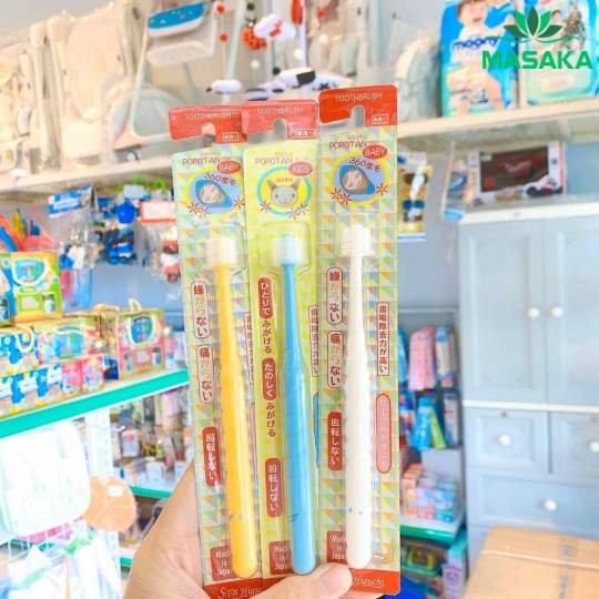 BÀN CHẢI ĐÁNH RĂNG POPOTAN CHO BÉ TỪ 0-3 TUỔI