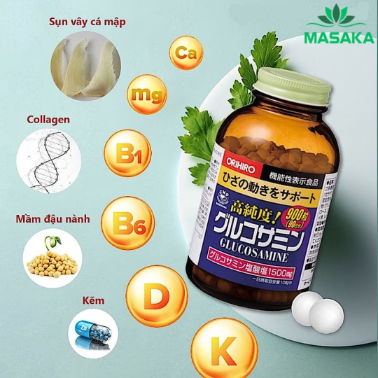THỰC PHẨM BẢO VỆ SỨC KHỎE VIÊN UỐNG BỔ XƯƠNG KHỚP GLUCOSAMINE ORIHIRO 900
