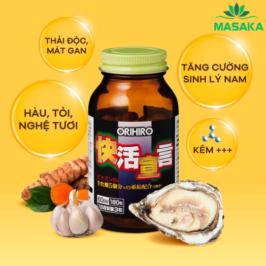 THỰC PHẨM BẢO VỆ SỨC KHỎE VIÊN UỐNG TINH CHẤT HÀU TỎI NGHỆ TĂNG CƯỜNG SINH LỰC TOÀN DIỆN CHO NAM GIỚI ORIHIRO