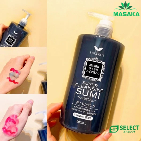 GEL TẨY TRANG THAN HOẠT TÍNH S SELECT (CHAI 500ML)