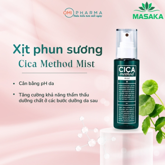 XỊT PHUN SƯƠNG DƯỠNG ẨM, NGĂN NGỪA MỤN & PHỤC HỒI TỔN THƯƠNG DA DO MỤN CICA METHOD