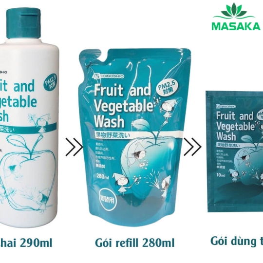 NƯỚC RỬA RAU QUẢ CHINOSHIO GÓI REFILL 280 ML