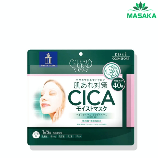 MẶT NẠ DƯỠNG ẨM, LÀM DỊU DA CICA CLEAR TURN