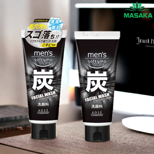 SỮA RỬA MẶT HẠT CHỨA THAN HOẠT TÍNH DÀNH CHO NAM SOFTYMO