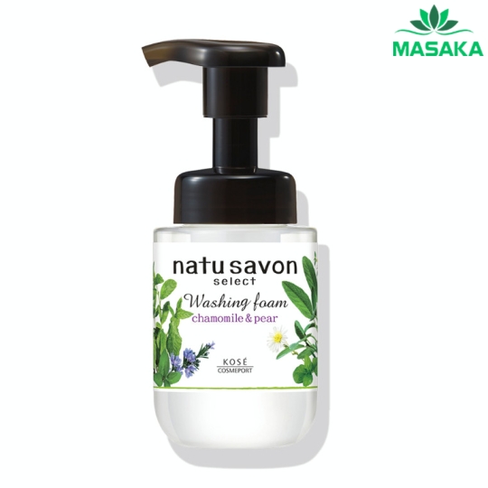 SỮA RỬA MẶT TẠO BỌT SOFTYMO KOSÉ NATU SAVON HƯƠNG HOA CÚC VÀ LÊ (CHAI 180 ML)