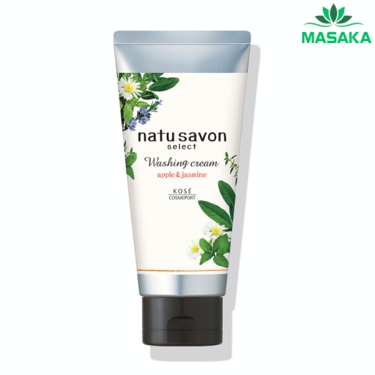 SỮA RỬA MẶT TẠO BỌT SOFTYMO KOSÉ NATU SAVON HƯƠNG HOA NHÀI VÀ TÁO (TUÝP 130G)