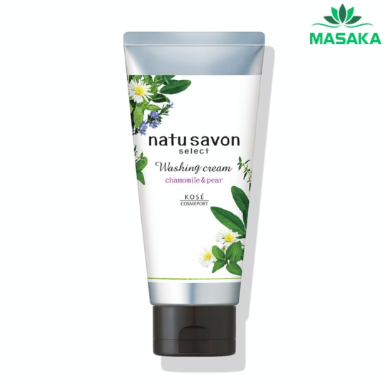 SỮA RỬA MẶT TẠO BỌT SOFTYMO KOSÉ NATU SAVON HƯƠNG HOA CÚC VÀ LÊ (TUÝP 130G)