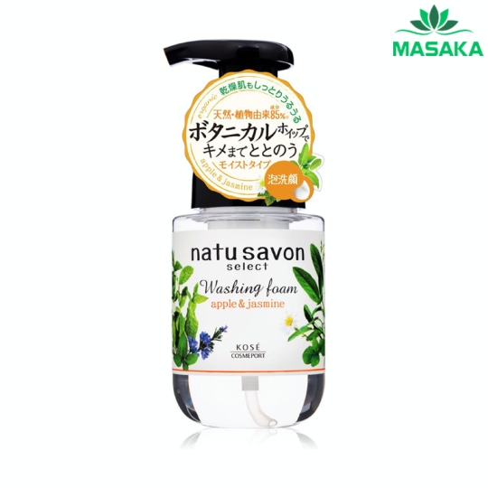 SỮA RỬA MẶT TẠO BỌT SOFTYMO KOSÉ NATU SAVON HƯƠNG HOA NHÀI VÀ TÁO (CHAI 180 ML)