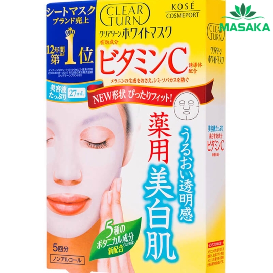 MẶT NẠ DƯỠNG TRẮNG DA TINH CHẤT VITAMIN C CLEAR TURN - KOSÉ