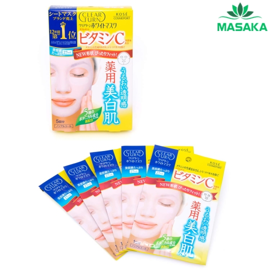 MẶT NẠ DƯỠNG TRẮNG DA TINH CHẤT VITAMIN C CLEAR TURN - KOSÉ