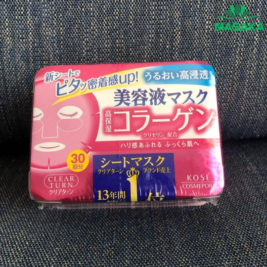 MẶT NẠ DƯỠNG ẨM DA TINH CHẤT COLLAGEN CLEAR TURN KOSÉ