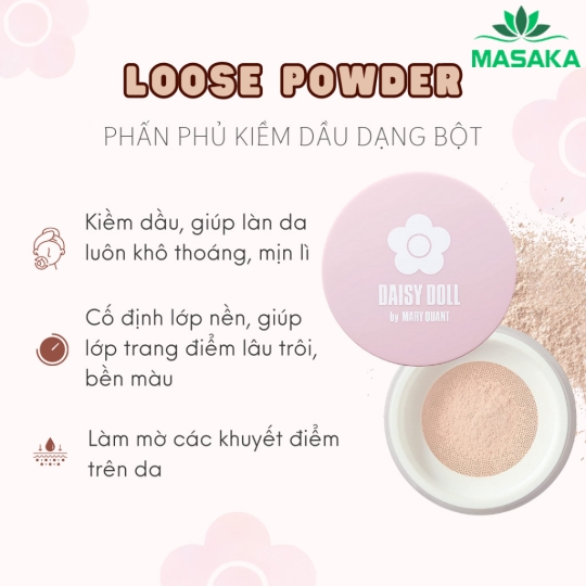 PHẤN PHỦ KIỀM DẦU DẠNG BỘT DAISY DOLL 02 (MÀU GLOW)