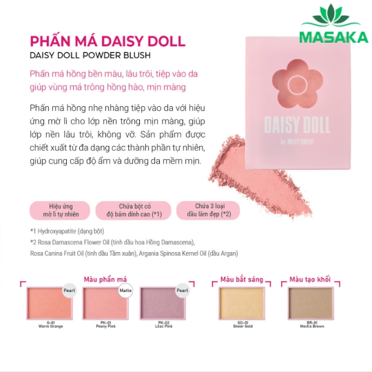 PHẤN MÁ DAISY DOLL GD-01 SHEER GOLD