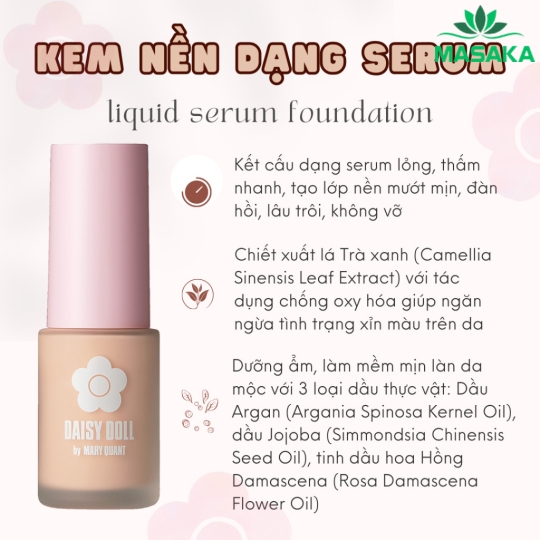 KEM NỀN SERUM MỎNG MỊN DAISY DOLL 03 (MÀU NATURAL BEIGE) (SPF 30 PA++)