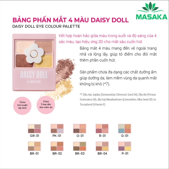 BẢNG PHẤN MẮT DAISY DOLL O-01 (BABY ORANGE)  