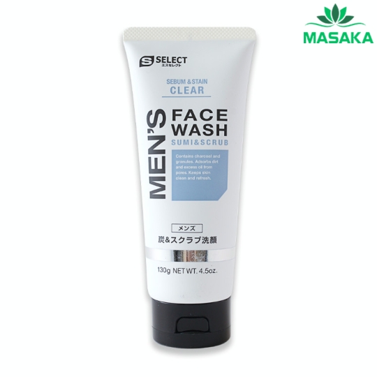 SỮA RỬA MẶT HẠT CHỨA THAN HOẠT TÍNH DÀNH CHO NAM S SELECT NHẬT BẢN (TUÝP 130G)