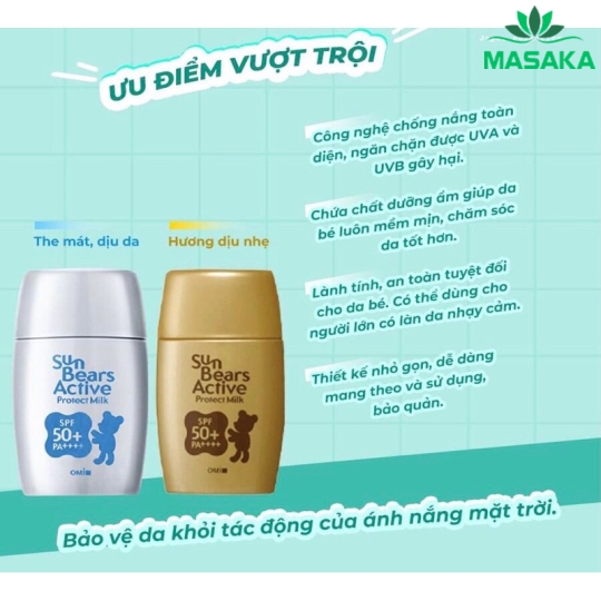 KEM CHỐNG NẮNG CHỐNG THẤM NƯỚC, LÂU TRÔI OMI SUNBEARS SPF 50+ PA++++ - OMI BROTHERS