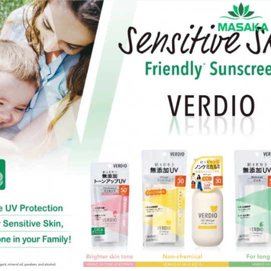 GEL CHỐNG NẮNG DƯỠNG ẨM CHO DA NHẠY CẢM OMI VERDIO SPF50+ PA++++ 220G - OMI BROTHERS