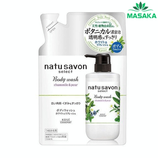 SỮA TẮM TẠO BỌT LÀM MỀM MỊN DA SOFTYMO NATU SAVON HƯƠNG HOA CÚC VÀ LÊ GÓI REFILL 360 ML