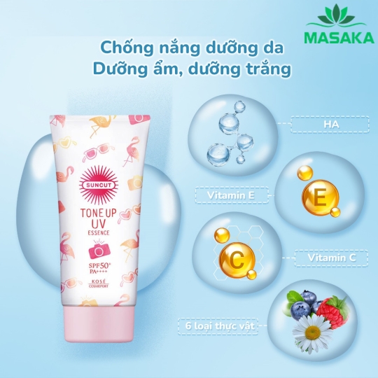 TINH CHẤT CHỐNG NẮNG NÂNG TONE TRẮNG HỒNG TỰ NHIÊN SUNCUT