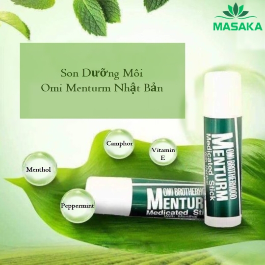 SON DƯỠNG ẨM BẠC HÀ DÀNH CHO MÔI KHÔ VÀ NỨT NẺ OMI BROTHERHOOD MENTURM
